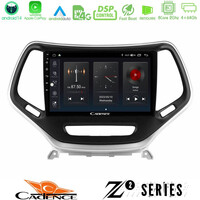 Cadence z2 Series 8core Android14 4+64gb  Jeep Cherokee 2014-2019 Navigation Multimedia Tablet 9" (Ασημί Χρώμα) με Carplay & Android Auto u-z2-Jp0077s