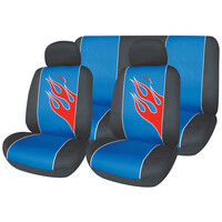 Autoline  ΚΑΛΥΜΜΑΤΑ ΣΕΤ X-RACING FLAME 6 ΤΜΧ - ΜΑΥΡΟ/ΜΠΛΕ