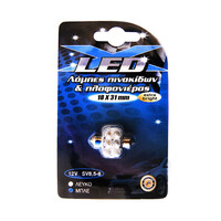 XLED  ΛΑΜΠΑ LED FESTOON 12V ΜΠΛΕ 1 ΤΜΧ 18x31mm
