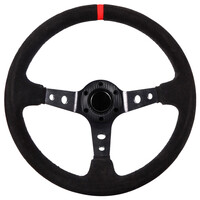 OEM  ΤΙΜΟΝΙ ΒΑΘΥ SUEDE ΒΑΘΥΚΩΝΟ 35cm - ΜΑΥΡΟ/ΚΟΚΚΙΝΟ