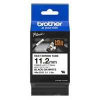 Brother Heat Shrink Tube Tape Cassette  Black on White 11.2mm (HSE231E) (BROHSE231E)