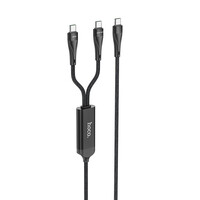 Καλώδιο σύνδεσης Hoco U102 Super 100W 2 σε 1 USB-C σε 2χUSB-C για Γρήγορη Φόρτιση 20V/5A Μαύρο 1.2m