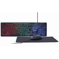 GEMBIRD 3-in-1 WIRED BACKLIGHT DESKTOP SET BLACK