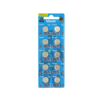 Buttoncell Vinnic G10 / AG10 / 189 / LR1130 / LR1131 / LR54  Τεμ. 10 με Διάτρητη Συσκευασία