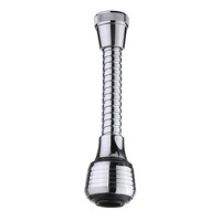 HOME USE κεφαλή βρύσης HUH-0104 με εύκαμπτο σπιράλ, 14.5cm, ασημί