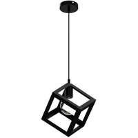 VenCore - CubeLight Black - Μοντέρνο Κρεμαστό Μονόφωτο Φωτιστικό E27 Industrial Μεταλλικό Μαύρο Κύβος - Μ25 x Π25 x Υ25cm