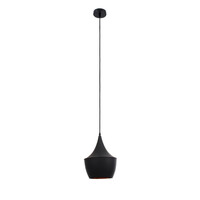 VenCore - Zeno Black Drop - Κρεμαστό Μονόφωτο E27 Μοντέρνο Μέταλλο Μαύρο Καμπάνα - Μ24 x Π24 x Υ30cm