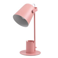 VenCore - Focus Desk Pink - Επιτραπέζιο Μονόφωτο E27 Μοντέρνο Μέταλλο Ροζ Καμπάνα - Μ12 x Π15 x Υ38cm