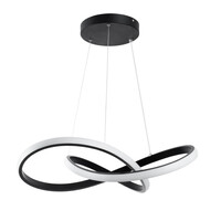 VenCore - Infinity Lume - Μοντέρνο Κρεμαστό Φωτιστικό Οροφής LED 72W Μαύρο Αλουμίνιο Φ56cm με Ρυθμιζόμενο CCT Λευκό - Ημέρας - Θερμό & Χειριστήριο