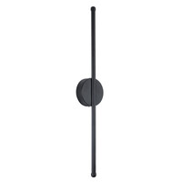 VenCore - Linear Duo Lume Round Base - Μοντέρνο Επιτοίχιο Δίφωτο LED 9W Μαύρο Αλουμίνιο με Ρυθμιζόμενο CCT Λευκό - Ημέρας - Θερμό - Χειρισμός CCT μέσω Διακόπτη On-Off