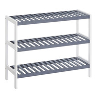 Ξύλινο Stand Αποθήκευσης Παπουτσιών με 3 Ράφια 70 x 26 x 55 cm Χρώματος Γκρι Songmics LBS03WG