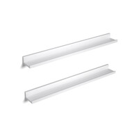 SONGMICS Σετ 2 Επιτοίχιων Ραφιών 80 x 10 cm Λευκό LWS080W01