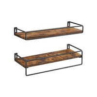 VASAGLE Επιτοίχιο Ράφι σε Καφέ Χρώμα,60 x 20 x 3,8 εκ., LWS441B01&nbsp