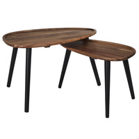 Σετ 2 Ξύλινα Τραπεζάκια Acacia Triangle Nesting 60 x 40 x 39 cm  50 x 31 cm HD0291 Home Deco Factory
