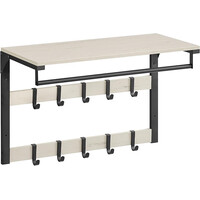 VASAGLE Ράφι Τοίχου 65x30x30cm με Αφαιρούμενους Γάντζους και Κρεμαστή Ράγα σε Ρουστίκ Λευκό LCR101W03
