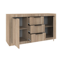 Μπουφές Doha pakoworld σε sonoma απόχρωση 150x45x80.5εκ