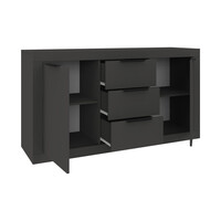 Μπουφές Doha pakoworld σε ανθρακί απόχρωση 150x45x80.5εκ