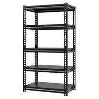 HOME USE μεταλλική ραφιέρα HUH-0248 με 5 ράφια, 90x40x183cm, μαύρη