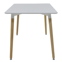 Τραπέζι Natali pakoworld MDF λευκό-πόδια φυσικό 120x80x76εκ