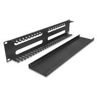 DELOCK cable management 81559 για rack 19"/2U, μεταλλικό, μαύρο