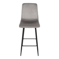 Σκαμπό μπαρ Grato pakoworld ύφασμα γκρι-πόδι μαύρο μεταλλικό 43.5x55x114εκ 4 τμχ