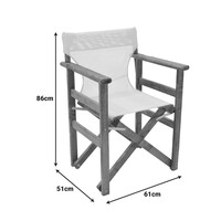 Καρέκλα-πολυθρόνα σκηνοθέτη Retto pakoworld μασίφ ξύλο οξιάς καρυδί-πανί εκρού