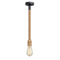 VenCore - VenCore Rope  6089-10001 - Φωτιστικό Οροφής Μονόφωτο Κρεμαστό Μπεζ Σχοινί 1 Μέτρου - Ρετρό Vintage Σχέδιο με Βάση-Ντουί 1xE27