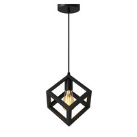 VenCore - VenCore Cube 6089-10002 - Φωτιστικό Οροφής Μονόφωτο Κρεμαστό Μαύρο Μεταλλικό - Μοντέρνο Σχέδιο με Βάση-Ντουί 1xE27