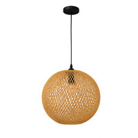 VenCore - VenCore Araya 6089-10004 - Φωτιστικό Οροφής Μονόφωτο Κρεμαστό Μπεζ Μπαμπου - Μοντέρνο Σχέδιο με Βάση-Ντουί 1xE27