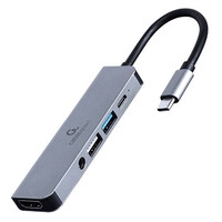 GEMBIRD USB TYPE-C 5IN1 MULTI-PORT ADAPTER (HUB+HDMI+PD+STEREO AUDIO)