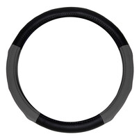Autoline  ΚΑΛΥΜΜΑ ΤΙΜΟΝΙΟΥ ΔΕΡΜΑ ΔΙΧΡΩΜΟ 38cm - ΜΑΥΡΟ/ΓΚΡΙ