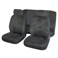 Autoline  Καλύμματα ΣΕΤ Universal με Αποσπώμενο Κεφαλάρι (Alcantara) 6 τμχ - ΓΚΡΙ