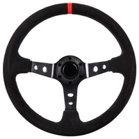 OEM  ΤΙΜΟΝΙ ΒΑΘΥ SUEDE ΒΑΘΥΚΩΝΟ 35cm - ΜΑΥΡΟ/ΚΟΚΚΙΝΟ