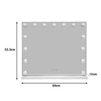 Καθρέπτης Led Hollywood Inart μέταλλο λευκό 60x12x52.3εκ