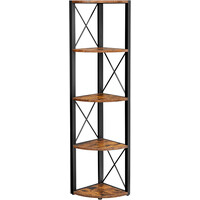Γωνιακή Ραφιέρα 5 Επιπέδων 30 x 30 x 160cm– Vintage Καφέ/Μαύρο LLS805B01 VASAGLE
