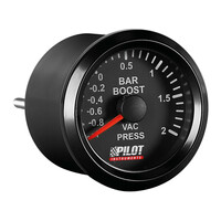 L1013.2 ΜΠΑΡΟΜΕΤΡΟ ΑΝΑΛΟΓΙΚΟ ΜΑΥΡΟ ΜΕ ΛΕΥΚΟ ΦΩΣ BLACK ANALOGUE SERIES 9-32V 52mm