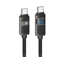 LAMTECH TYPE-C TO TYPE-C 3A HIGH POWER DISPLAY CHARGE & DATA CABLE 60W 1.2M BLACK