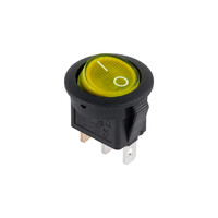 DM-0002E . Διακόπτης ON-OFF με λαμπάκι 6.5A 250V/125V 13A κίτρινος