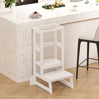 Παιδικός πύργος εκμάθησης Chiquel pakoworld τ.Montessori ξύλο σε λευκή απόχρωση 45.7x51x90εκ