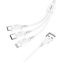 KAKUSIGA καλώδιο USB σε USB-C/Lightning/Micro USB KSC-997, 5A, 1.2m, λευκό