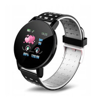 Smartwatch 119 Plus με Μετρητή Καρδιακών Παλμών Χρώματος Μαύρο - Λευκό SPM SB119-Black-White