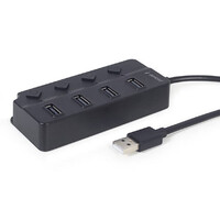 GEMBIRD USB 2.0 4-PORT HUB WITH SWITCHES BLACK
