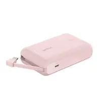 BOOSTCHARGE POWER BANK 10K, 20W PD with integrated USB-C Cable, Pink