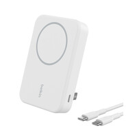 10K Qi2 15W, MAGNETIC WIRELESS POWER BANK + KICK STAND, WHITE