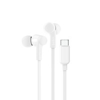 USB-C® Wired Earbuds with Adjustable Volume Limiter, White