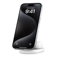 BOOST^CHARGE™ 2-in-1 Qi2 15W Magnetic Foldable Wireless Charging Stand, White