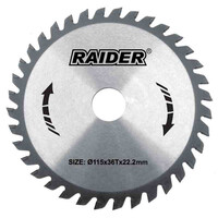 RAIDER Δίσκος κοπής ξύλου Φ25,4/Φ190/40Δόντια 163129