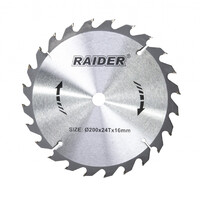 RAIDER Δίσκος κοπής ξύλου Φ16/Φ200/24Δόντια 163130