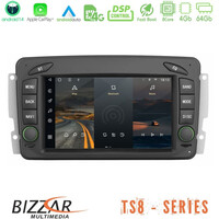 Bizzar oem Mercedes c Class/clk Class (W203/w209) 8core Android14 4+64gb Navigation Multimedia Deckless 7" με Carplay/androidauto (Oem Style) u-ts8-Mb13