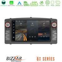 Bizzar Toyota Corolla 2002-2006 8core Android14 4+64gb Navigation Multimedia Deckless 7" με Carplay/androidauto (Oem Style) u-ts8-Ty012